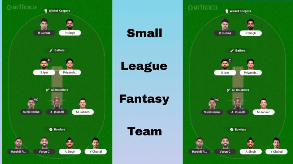 KKR Vs PBKS Dream11 Fantasy Team Prediction
