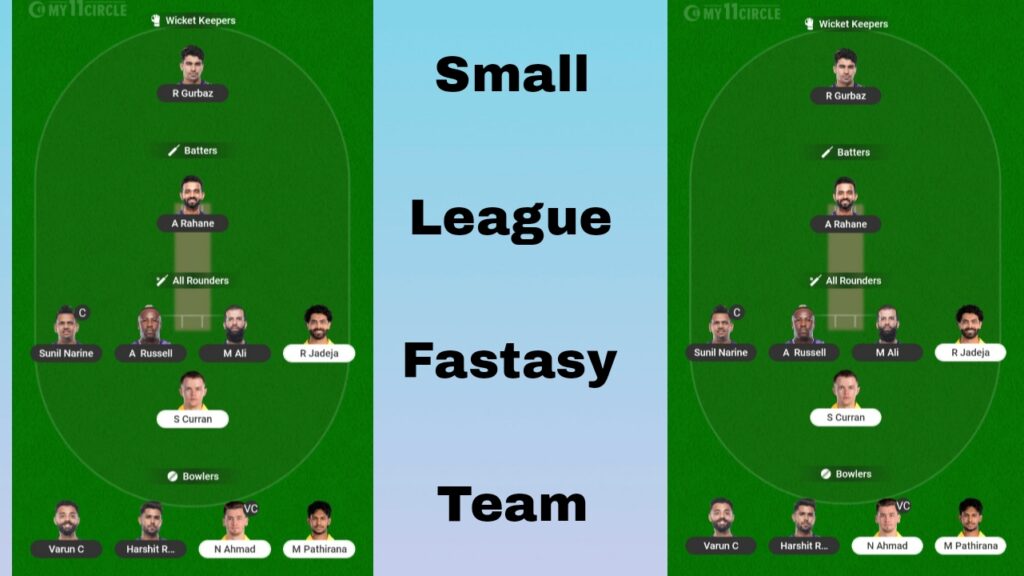 KKR Vs CSK Dream11 Fantasy Prediction Team